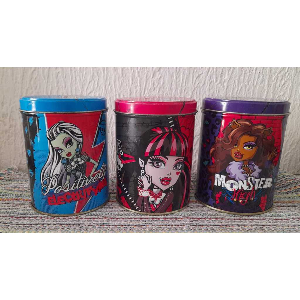 Monster High Lata Antiga Estilo Cofrinho Coleção (3 Unidades)