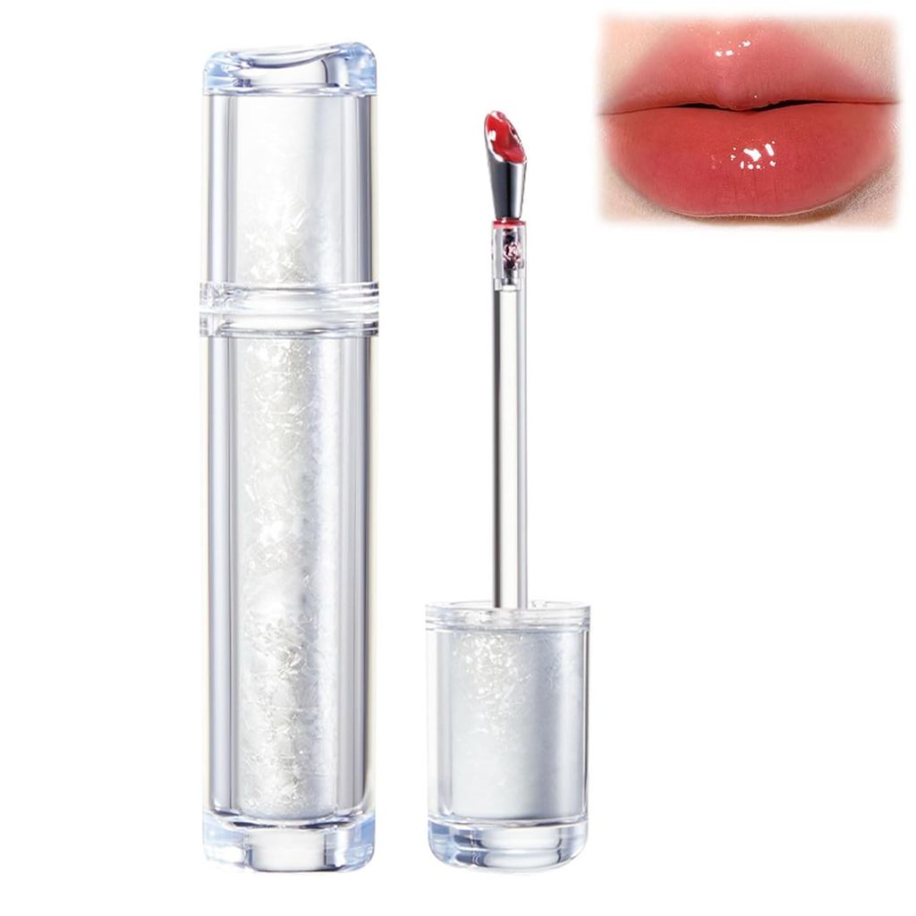 Ice Watery Lip Gloss, Mirror Lip Glazes, Jelly Hydrating Moisturizing Nonstick Transfer Proof Tinted Gloss Liquid Lipsti
