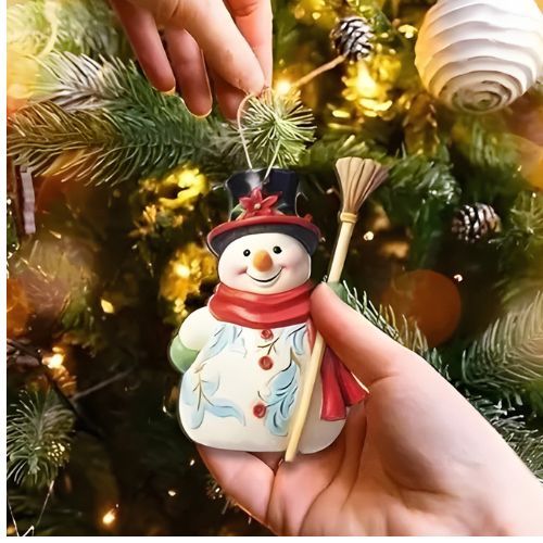 18 Boneco de Neve Madeira Enfeite de Natal Pingente para Árvore de Natal