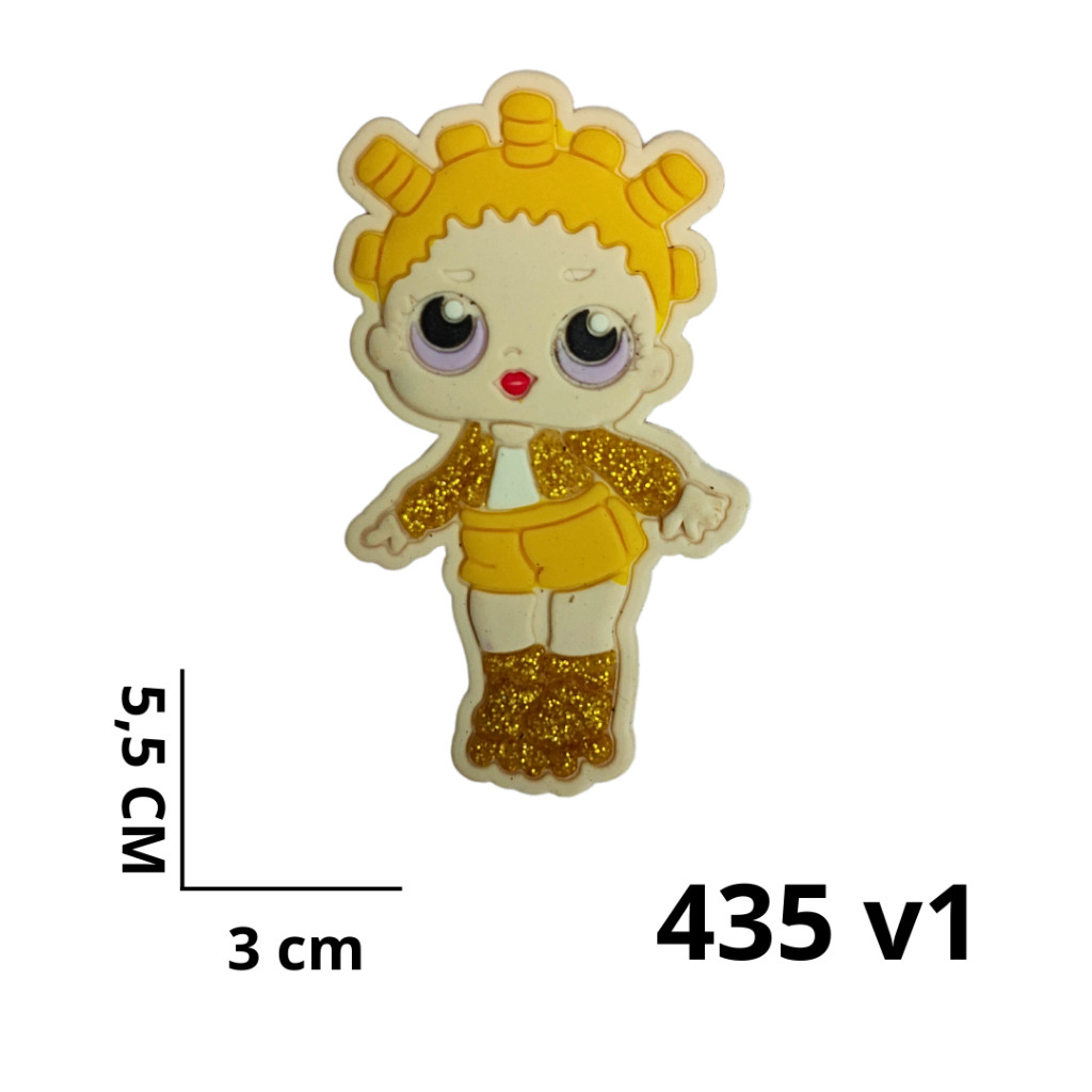 Kit 10 peças aplique Emborrachado para Laços, Tiaras, Sapatos e Artesanatos BONECA 435 V1