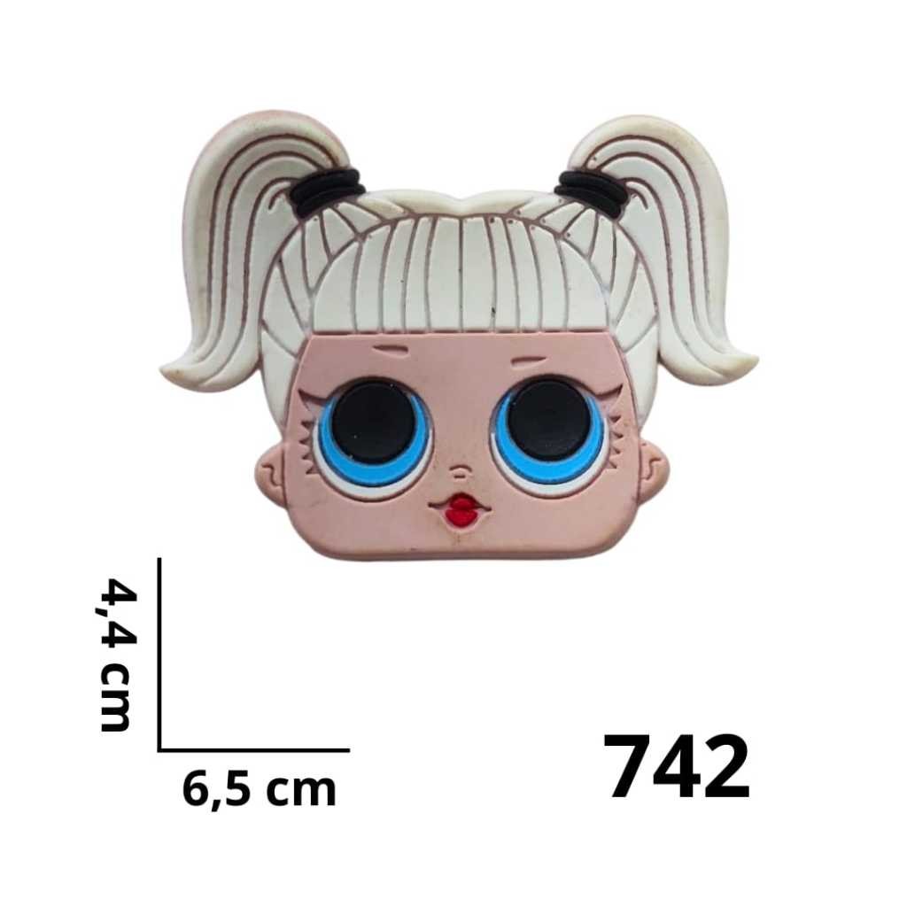 Kit 10 peças aplique Emborrachado para Laços, Tiaras, Sapatos e Artesanatos ROSTO BONECA 742