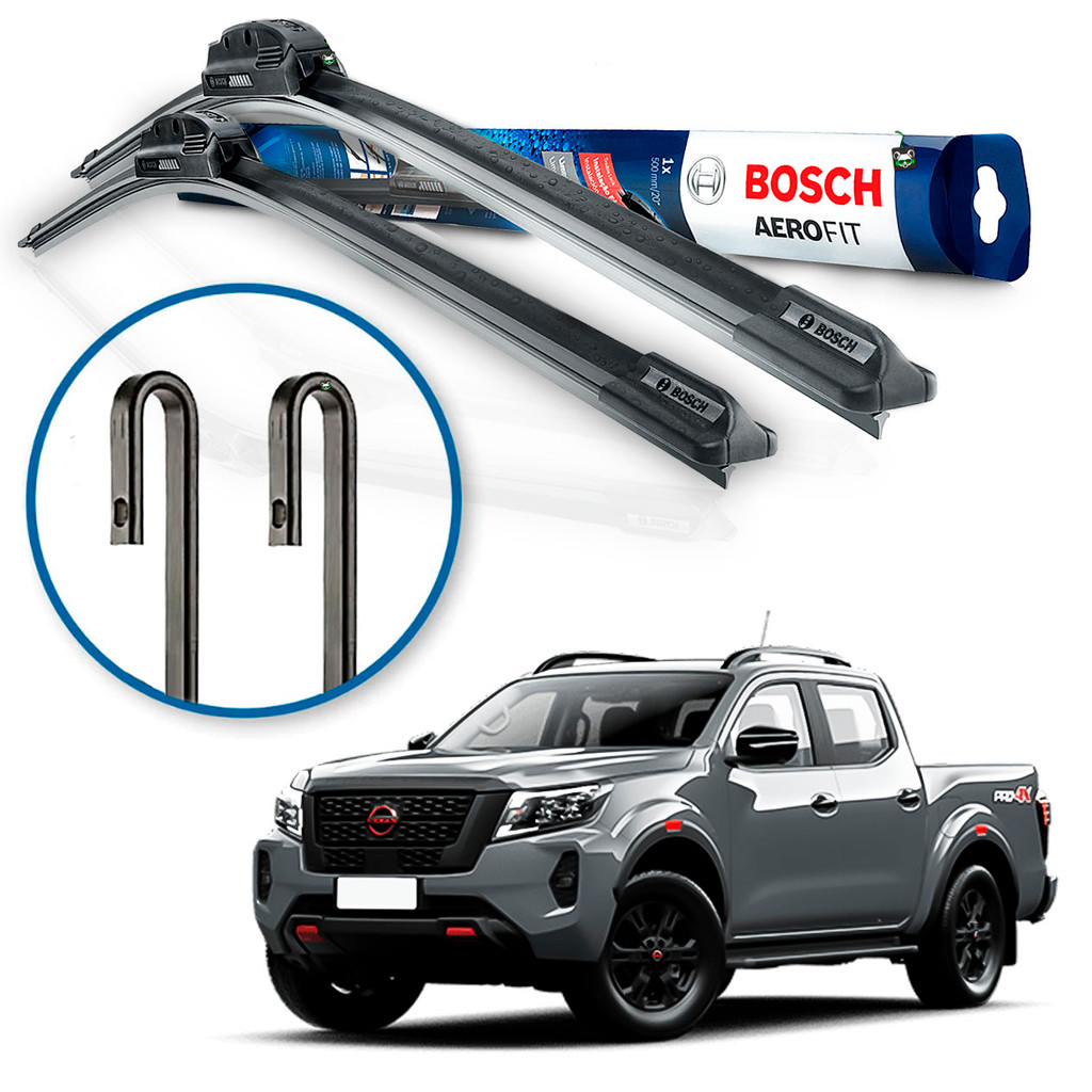 Par Palheta Limpador Parabrisa Dianteira Aerofit Bosch Frontier 2017 A 20 21 22 23 24 2025 Gancho