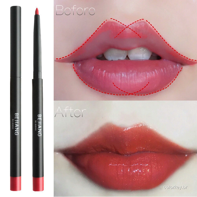 Twist-up Lip Liner, Waterproof & Non-fading Lip Makeup, Natural Nude Bean Paste Shade Lápis de Lábios Retrátil, Maquiage