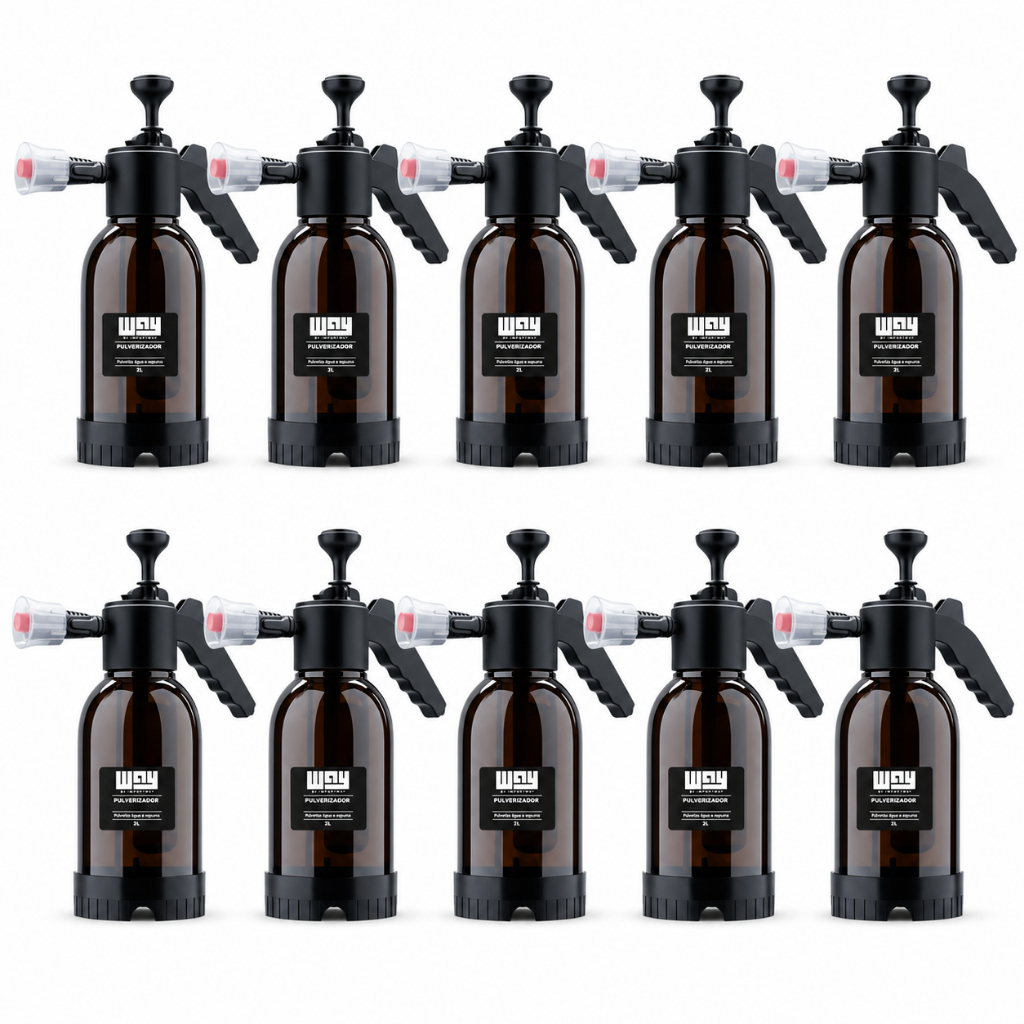 Kit 10 Unidades Pulverizador Snow Foam Manual 2 Litros Lavagem Automotiva Horta Jardinagem Importway