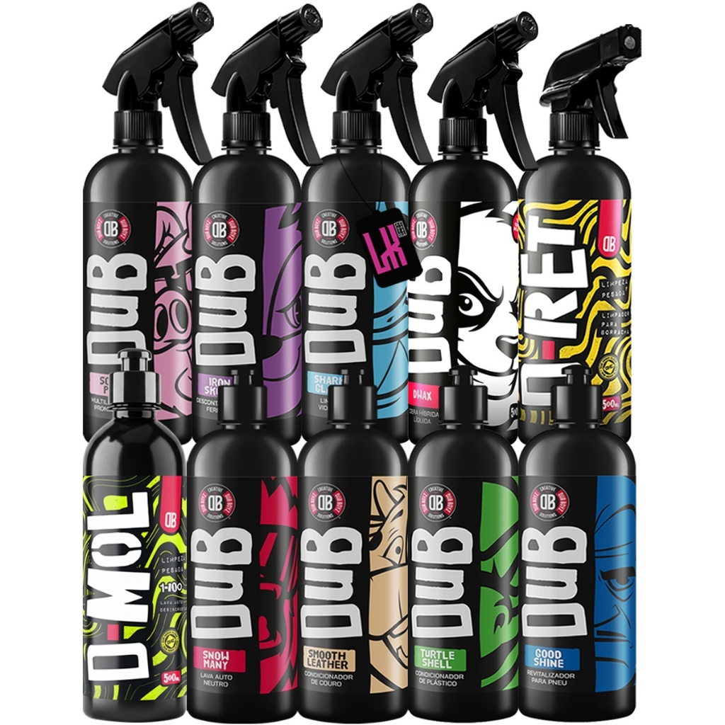 Kit Completo Lavagem Profissional Estetica Automotiva Dub Boyz 500ml Shampoo Neutro Cera Apc Pretinho