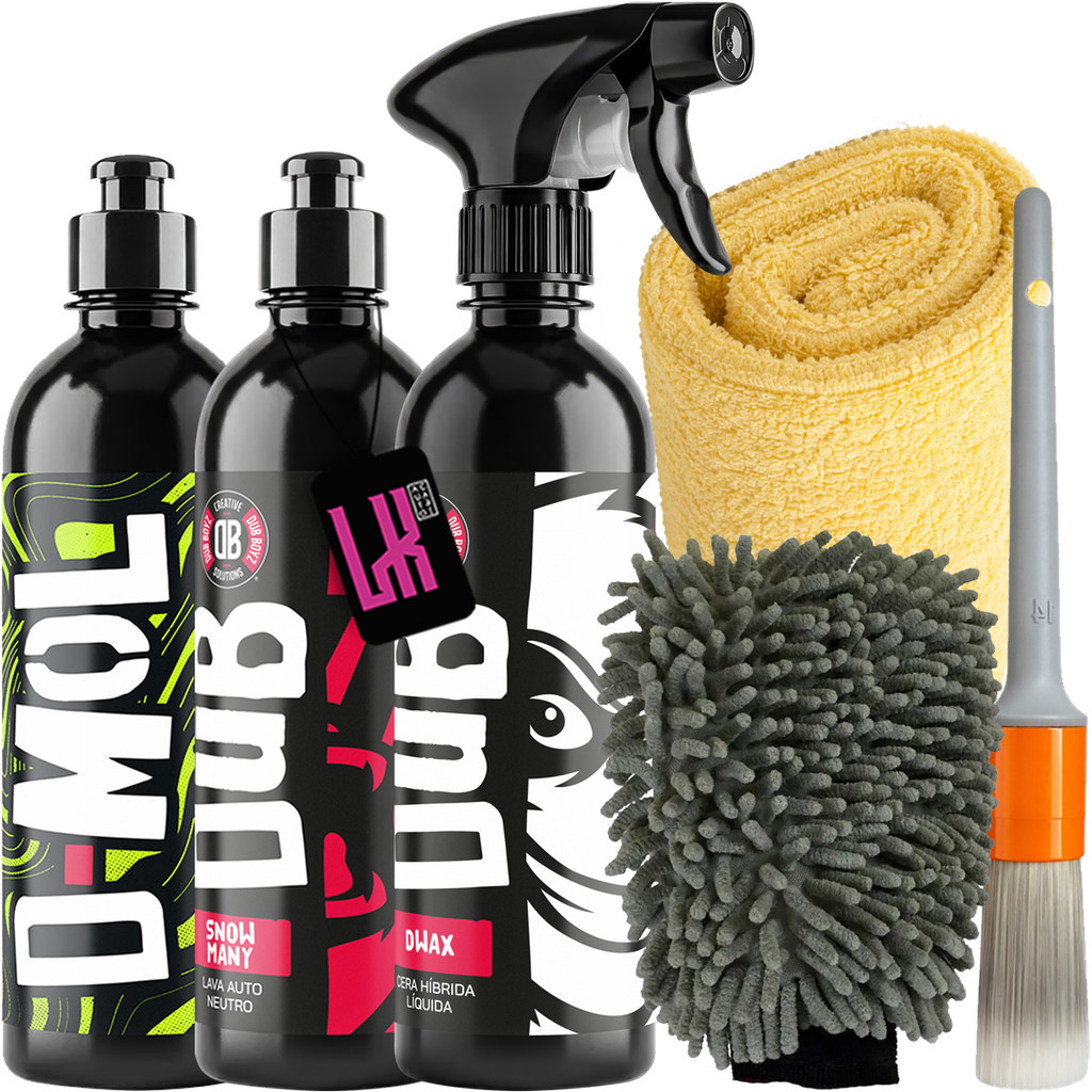Kit Lavagem Profissional Dub Boyz Snow Many D Mol Dwax Spray Shampo Neutro Desincrustante Cera Spray