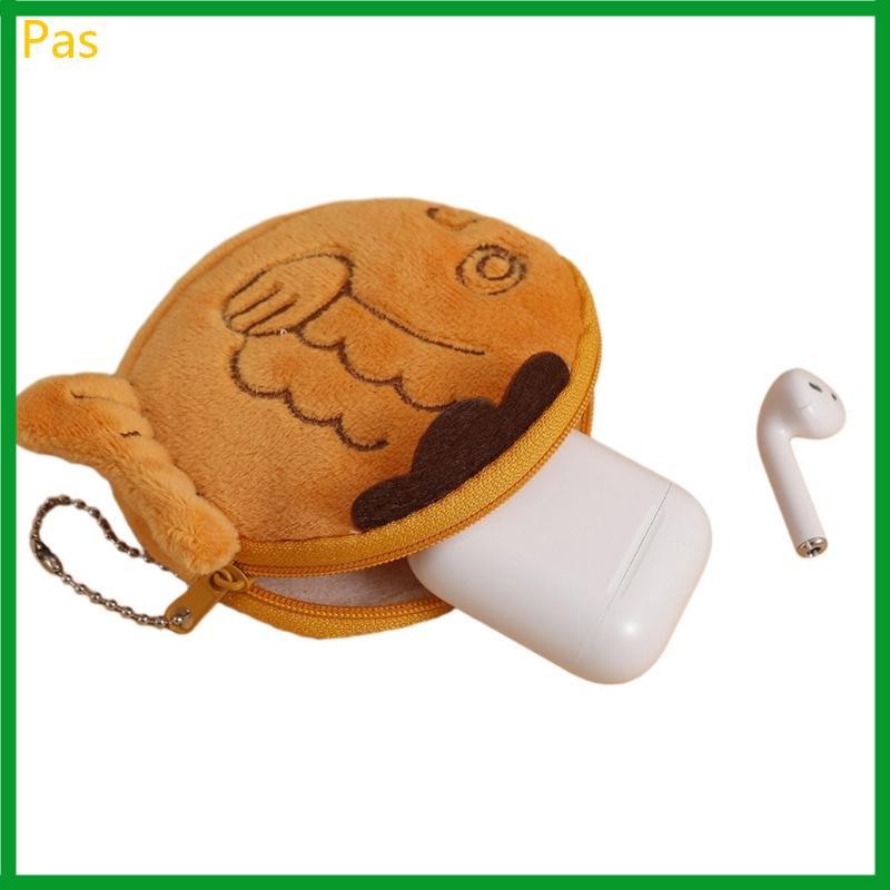 Girl Purse Bolsa Armazenamento Fone Ouvido Pelúcia Troca Peixe Fofa Carteiras Pequenas