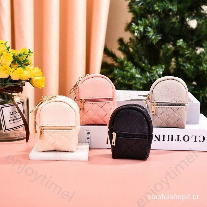 Zipper Coin Purse Portable Hanging Pendant Mini Backppak Mini Bag Key Wallet Coin Wallet Crianças Mulheres Girl Storage