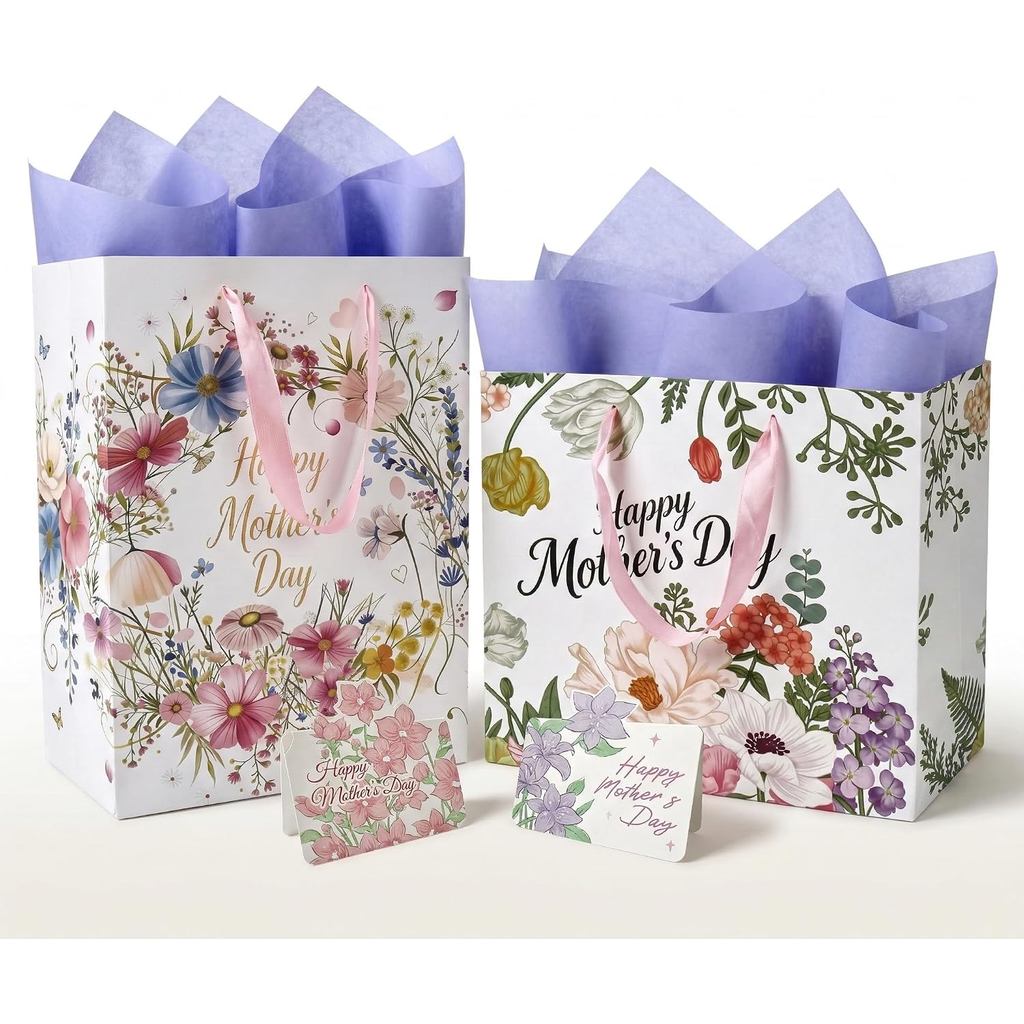JOINDO 2 Pack Gift Bags for Mother's Day, 13