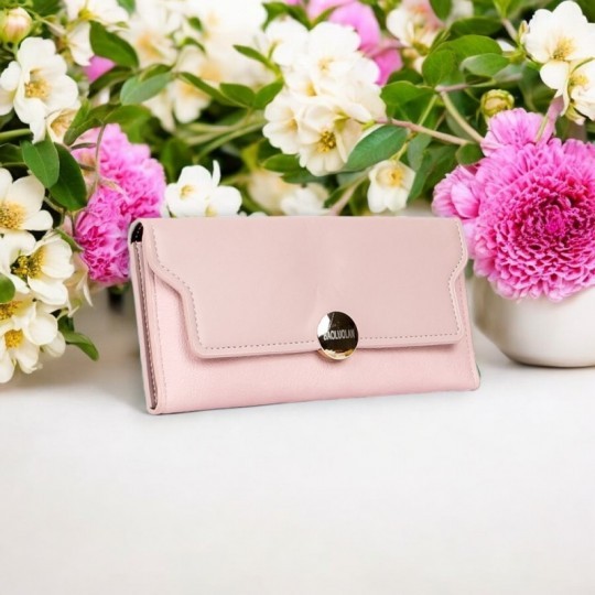 Carteira De Luxo Moda Feminina Média/Grande 5 Divisórias Com Fecho De Pressão Linda Cores Variadas -