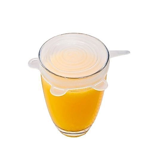 Kit 6 Tampas Reutilizaveis Silicone Vedacao Hermetica Alimentacao Fruta Potes
