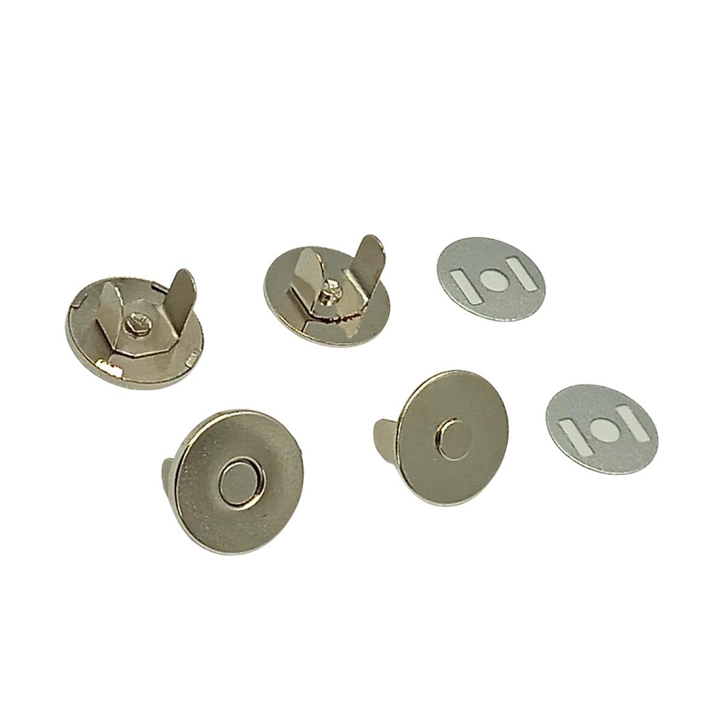 BOTÃO MAGNÉTICO IMANTADO FORTE FINO 18MM - 100 UND - NÍQUEL