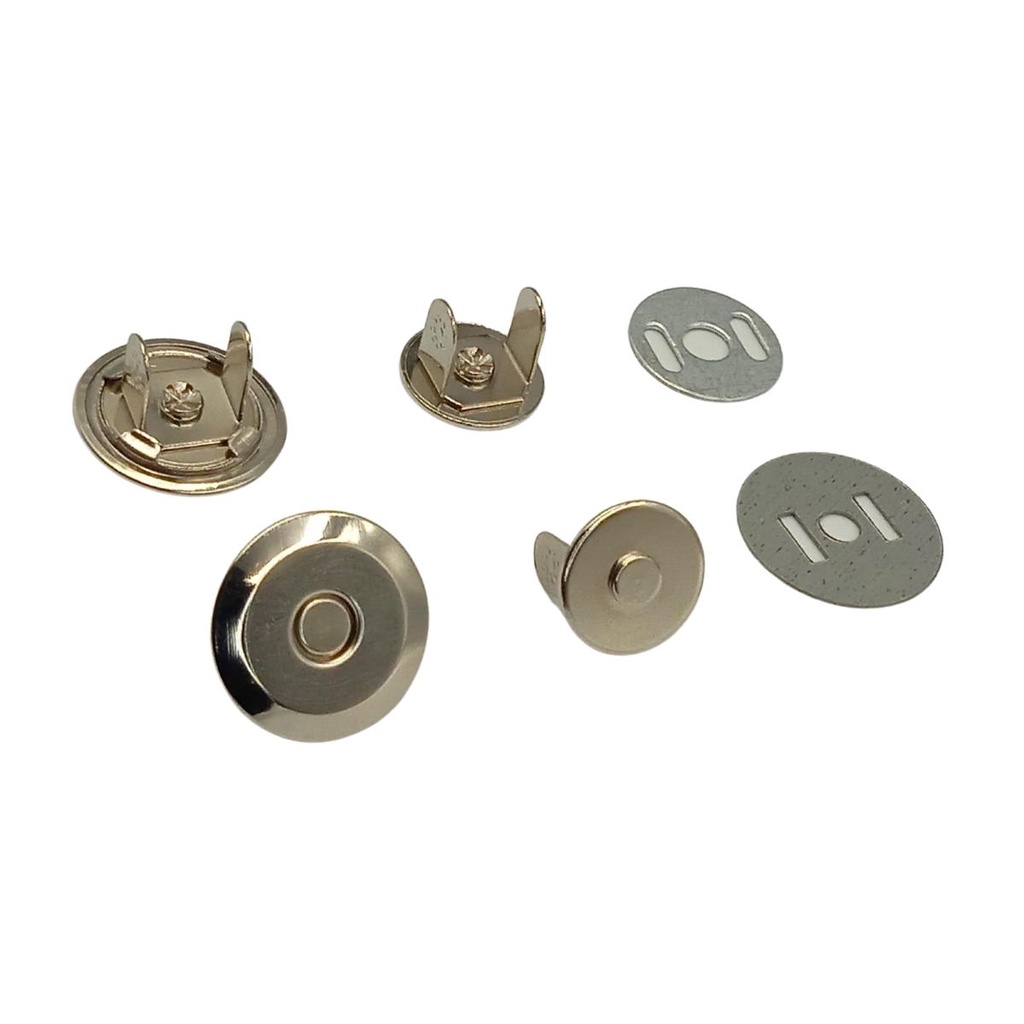 BOTÃO MAGNÉTICO IMANTADO FORTE CHATO 16MM NÍQUEL - 100 UND