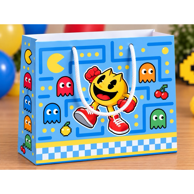 Sacolinha Pac-Man | Pega e Monta | Lembrancinha de Festa Infantil