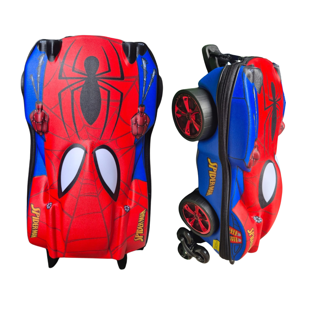 Mochila Rodinhas Carro Homem Aranha Spiderman Escolar