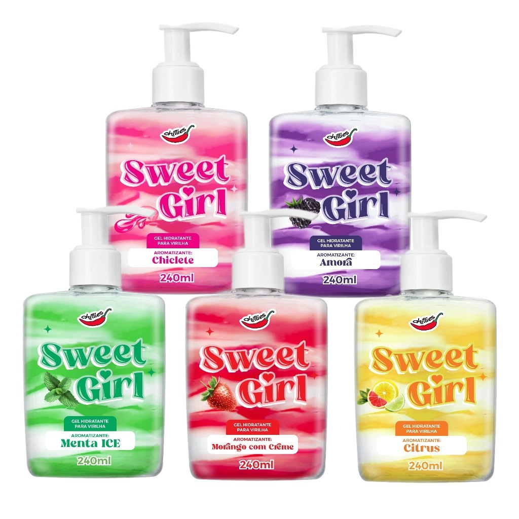 Hidratante Corporal Creme Hidratante Para Virilha Beijável com Sabor SWEET GIRL Chillies