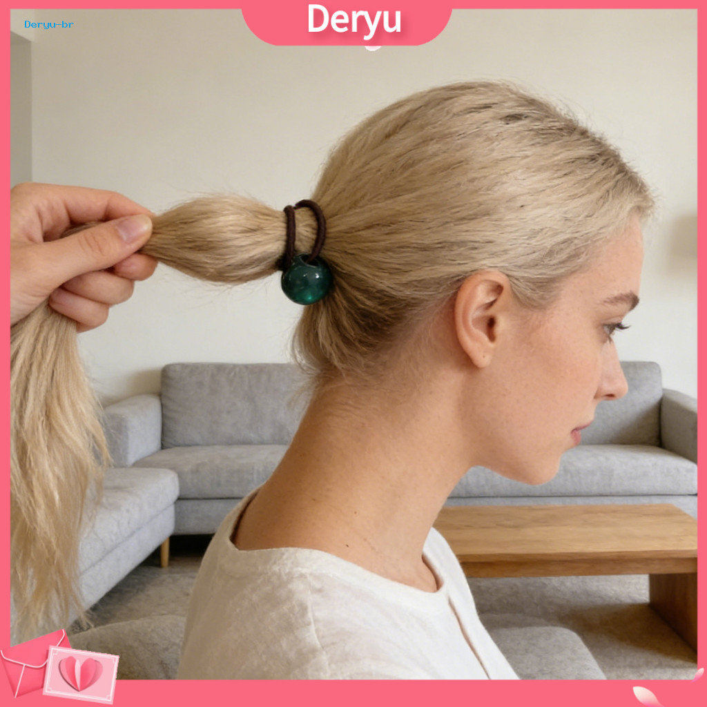 Amber Hair Scrunchie 2pcs Women Transparent Jelly Ties High Elasticity No Damage Ropes for Ponytails Buns Soft Accessori