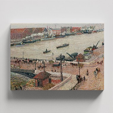 Quadro Canvas Pont Boieldieu in Rouen, Rainy Weather Borda Infinita 60x90cm