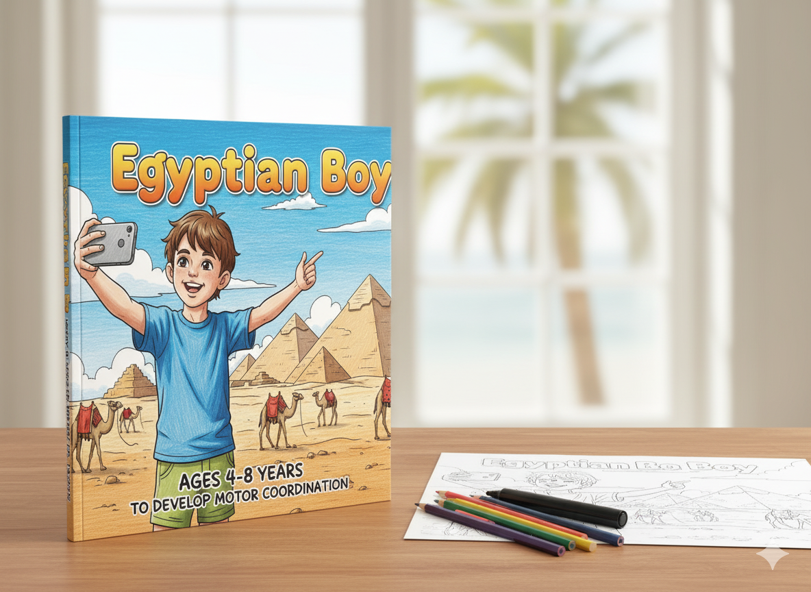 Egyptian Boy: Coloring for Motor Skills (4-8 years)