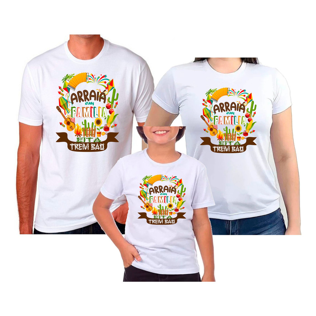 Kit 4 Camisetas Festa Junina Arraiá Família São João