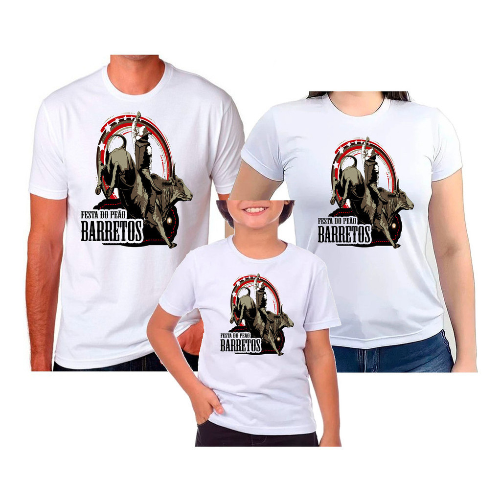 Kit 3 Camisetas Festa Do Peão De Boiadeiro barretão Barretos Touro