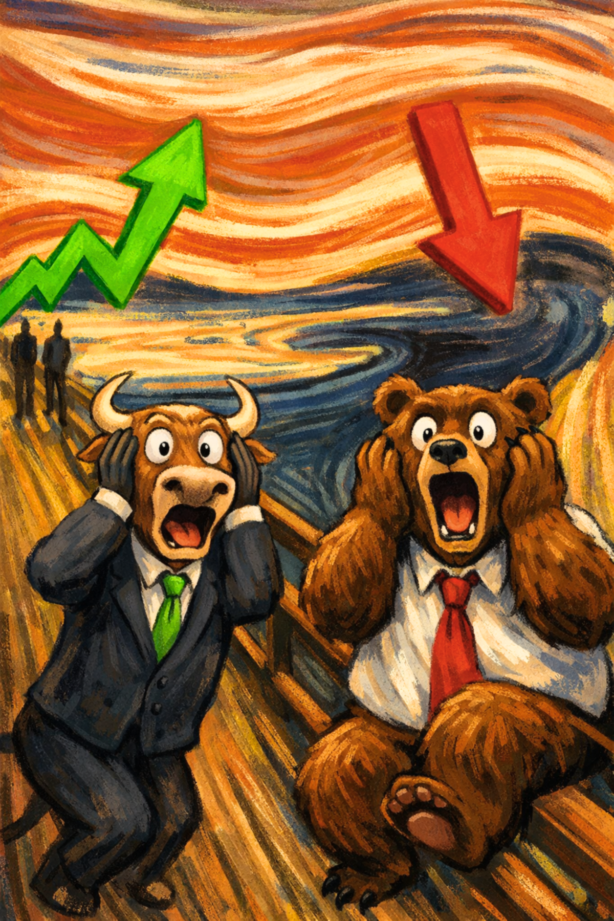 Bull & Bear Market Print for Stock Trader, The Scream recreation