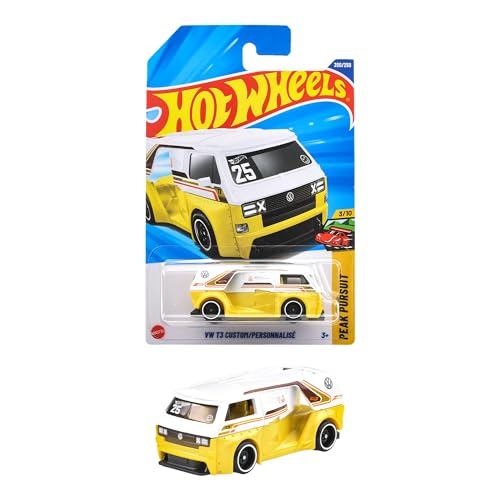 Hot Wheels Basic Car Volkswagen T3 Custom Vehicle Toy Miniature for Ages 3 and Up Yellow JFN48