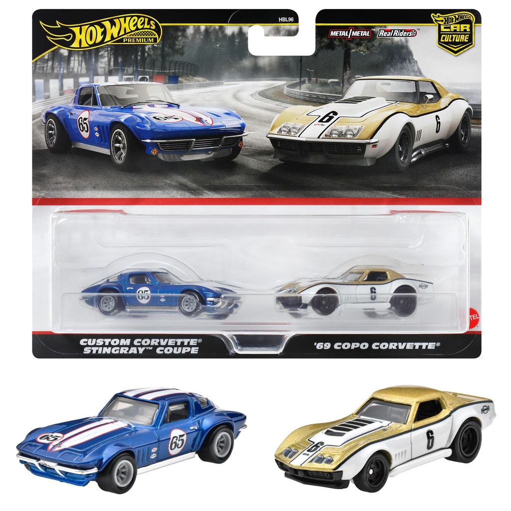 Hot Wheels Premium 2-Pack '69 COPO Corvette / Custom Corvette 