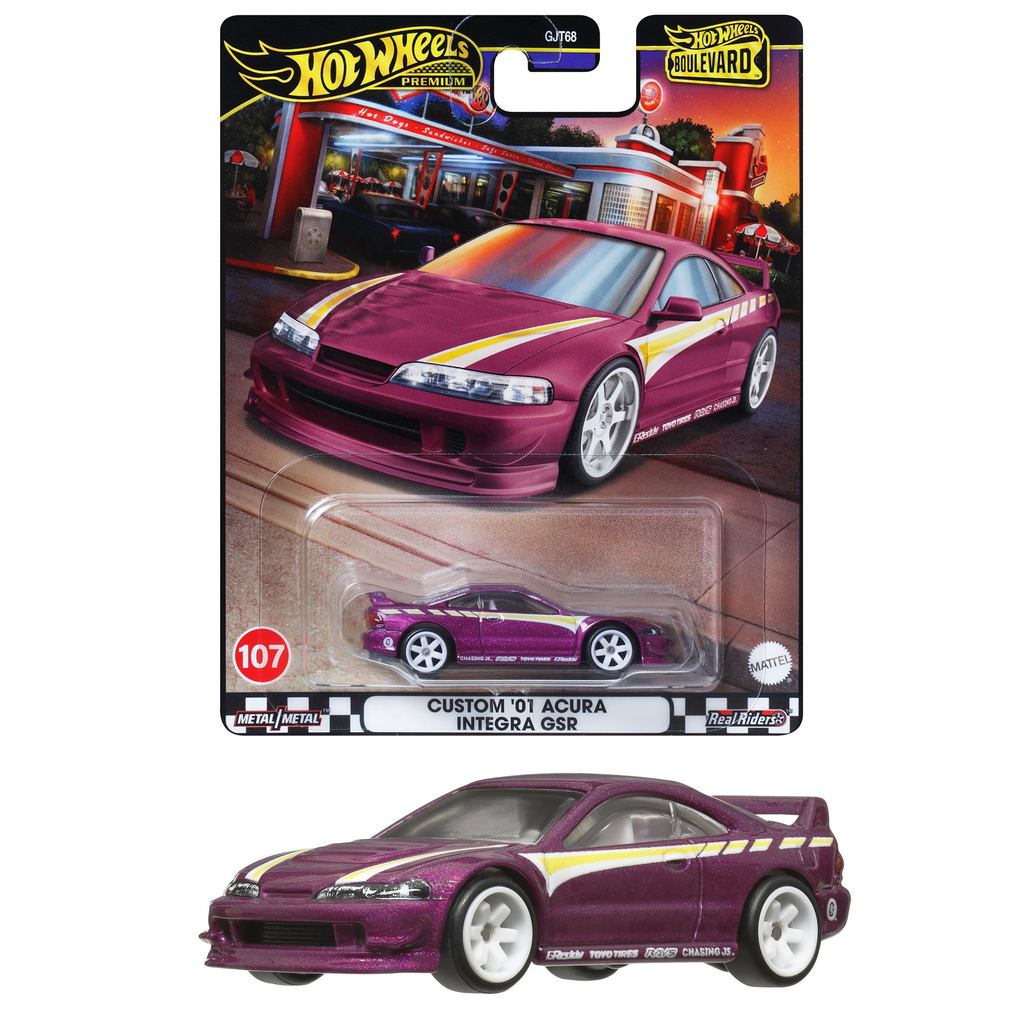 Hot Wheels Boulevard Custom '01 Acura Integra GSR Vehicle Toy Mini Car for Ages 3 and Up Purple HRT77