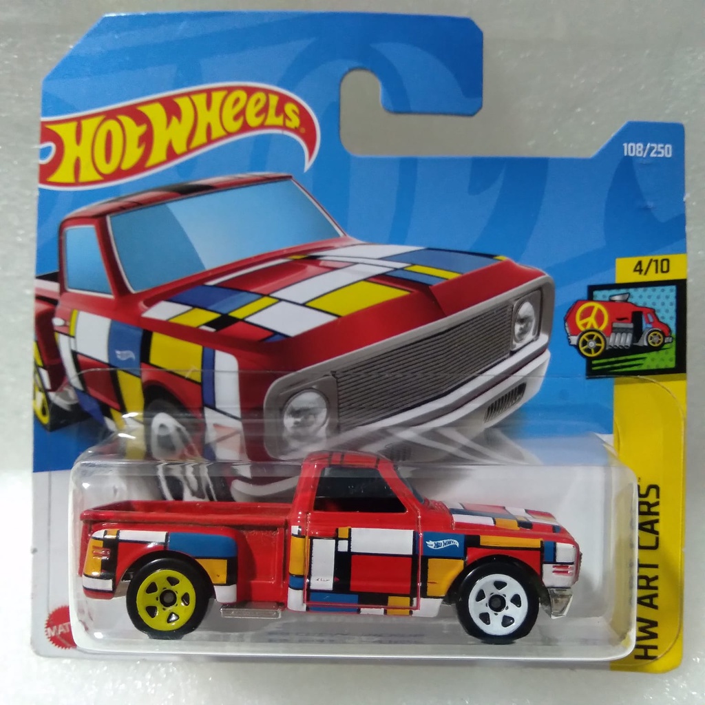 Hot Wheels pickup Custom '69 Chevy HW Art Cars vermelho