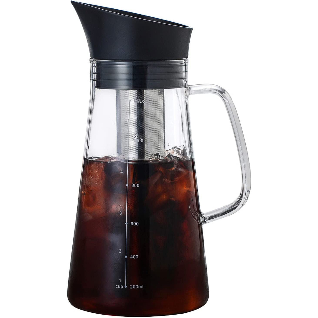 Jarra Cold Brew 1,2L de Vidro Borossilicato c/ Infusor e Tampa | Chá Gelado