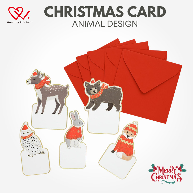 Greeting Life Christmas Gift Card Pack Animal ET-181