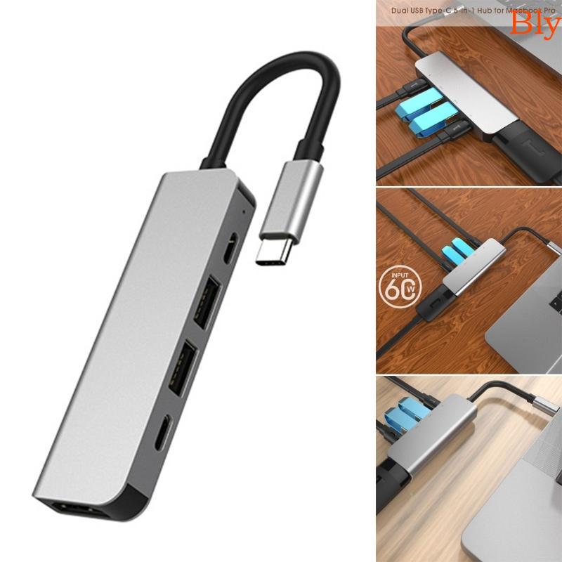Adaptador Bly USB HUB Para 2 Suportes Divisor TypeC PD60W