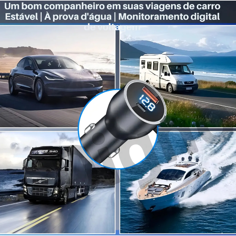 Cabo Carregador 3 Em 1 Veicular Cinzeiro Starlink Mini Compativel Usb E Tipo-C 12v/24v Suporta PD60w
