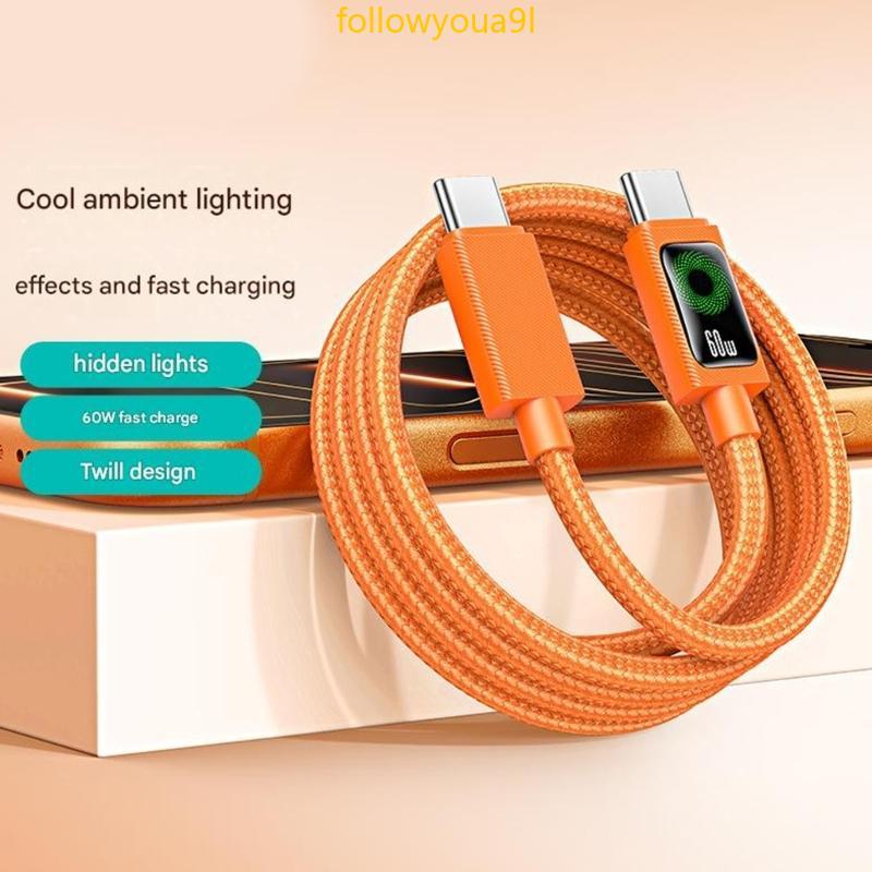 Carregamento USB Fol C Comprimento 1 2M Suporta Fio Rápido PD60W