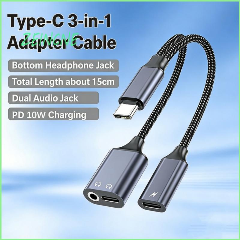 ZEIN Fidelidades USB C Para Auxiliar 3 5mm Adaptador Música Carregadores Conversores PD60W Carregamento Dispositivos