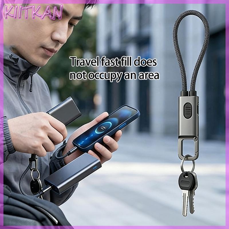 USB C Carregamento Rápido KIITK PD60W Apresenta Capa E Cordão Trançado Stong