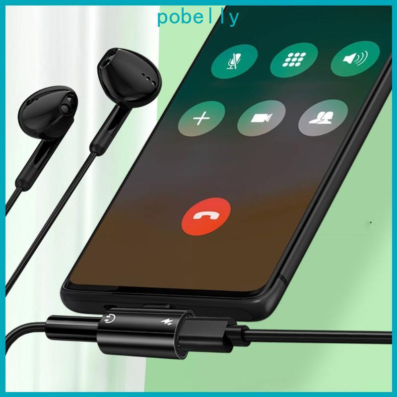 Pob USB C Para 3 5mm Adaptador Carregadores Áudio PD60W Carregamento Rápido Auxs Reprodução Simultânea Mú