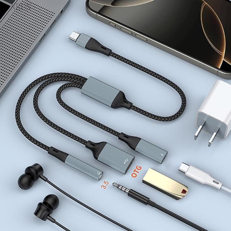 RUNRUN USB Type C Expansão 3 1 3 5mm Som PD60W OTG Carregamento Rápido Para Notebook E Tablets