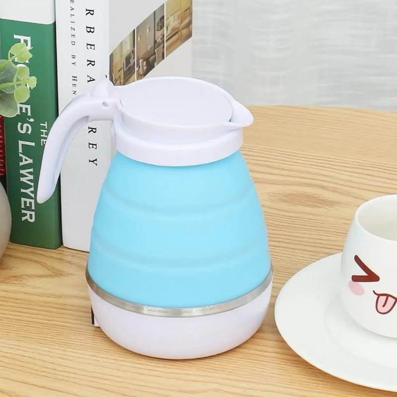 Chaleira Elétrica  Retrátil  Portátil Silicone 600ml Compacta para Camping e Viagem