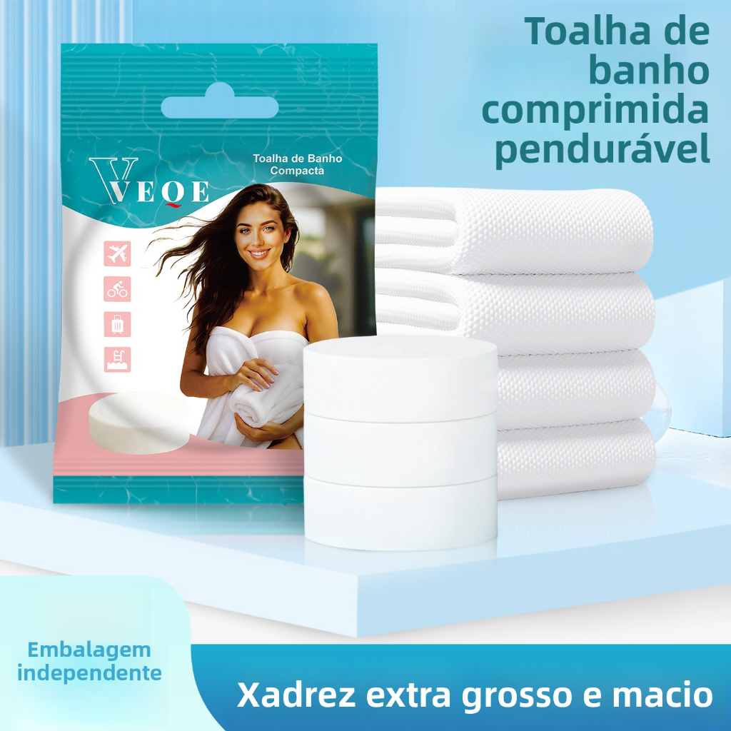 Toalha de banho/toalha de rosto comprimida 70x140cm lenço portátil grande para viagem compacto camping