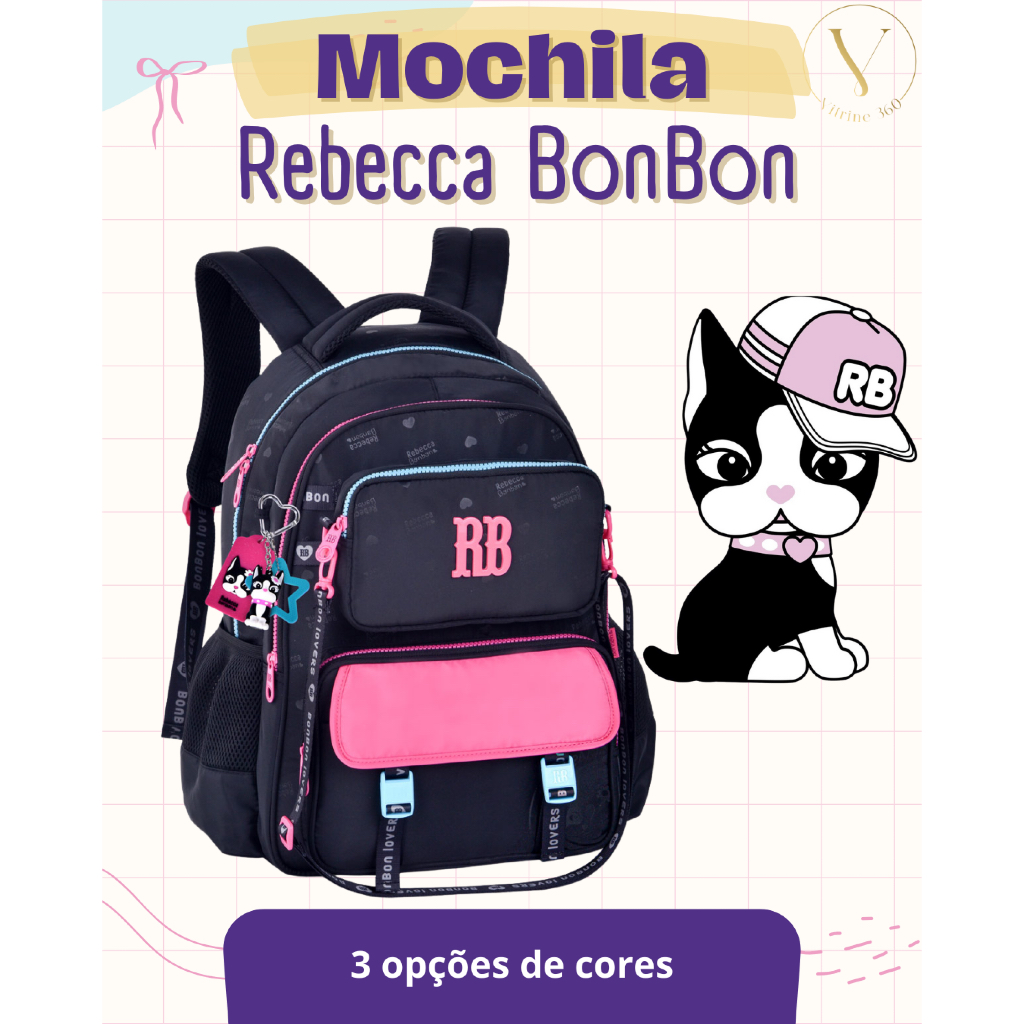 Mochila Rebecca Bonbon Urban Mix 2 em 1 Pochete Removível 17,5” RB26227