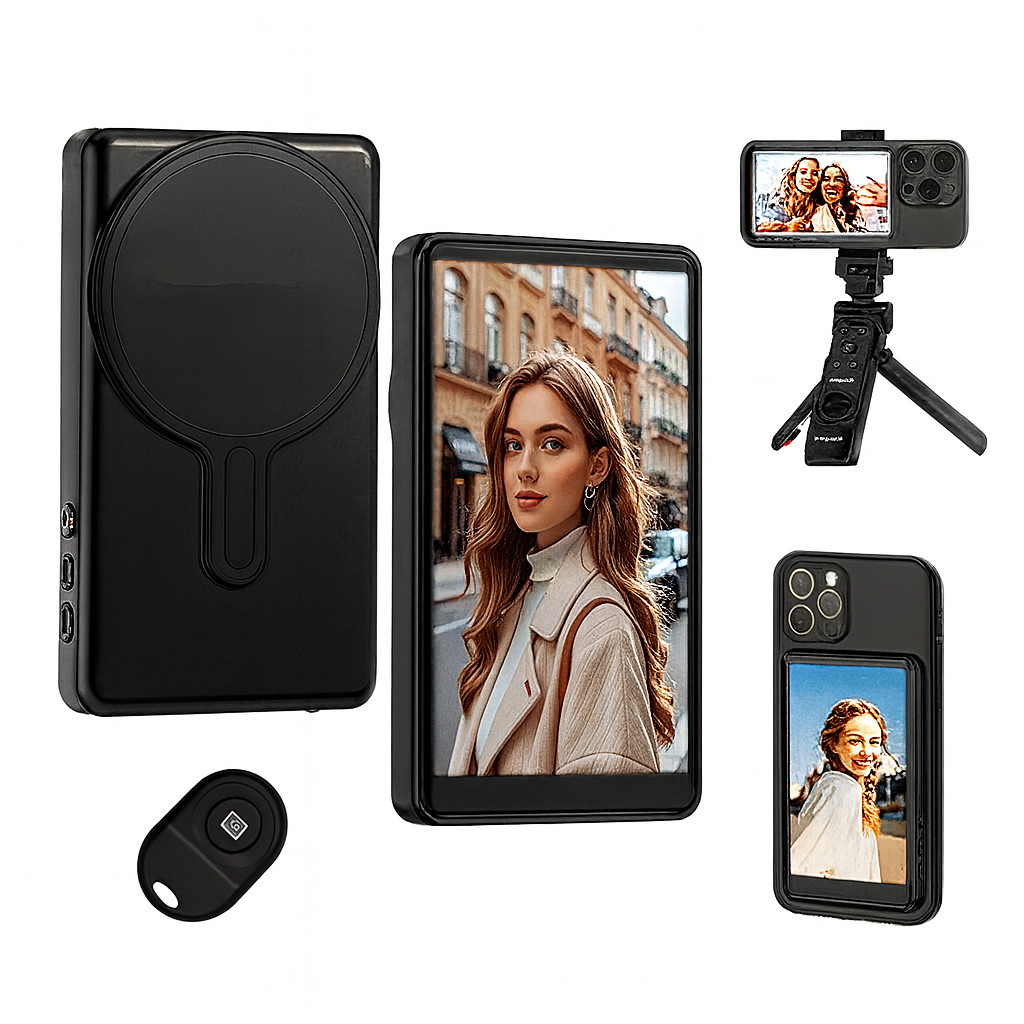 Tela Monitor de Selfie Vlog para Celular Preto