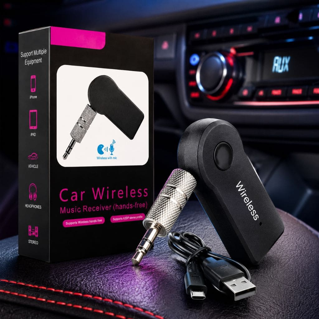 Receptor Bluetooth Para Som Automotivo Adaptador P2 Auxiliar Carro Wireless Portátil Universal Transmissor Áudio Celular