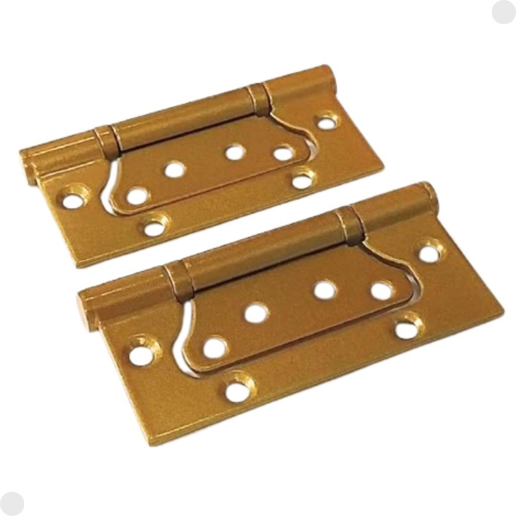 Pack Com 2 Dobradiças Douradas Shinning Golden SS4330 - Flush Hinge