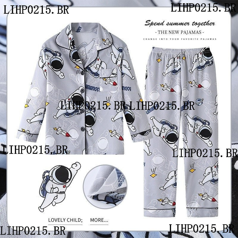 Pijama Infantil/Spaceman/Homem-Aranha/Donald Duck Cartoon Meninos Pijamas Meninas Loungewear Terno De Duas Peças