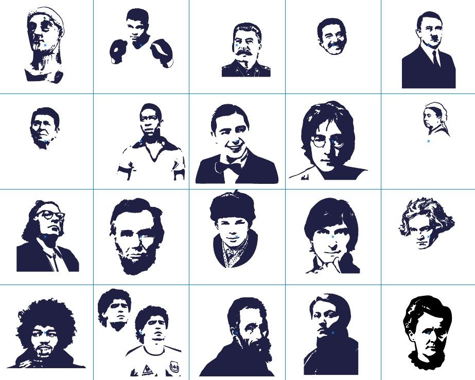 VECTORIZED HISTORICAL CHARACTERS