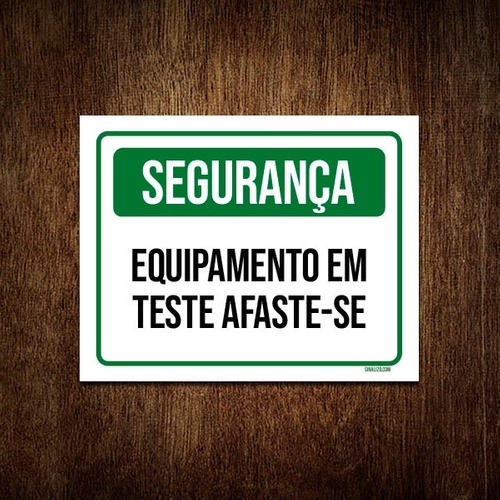 Placa Segurança Equipamento Em Teste Afaste-se