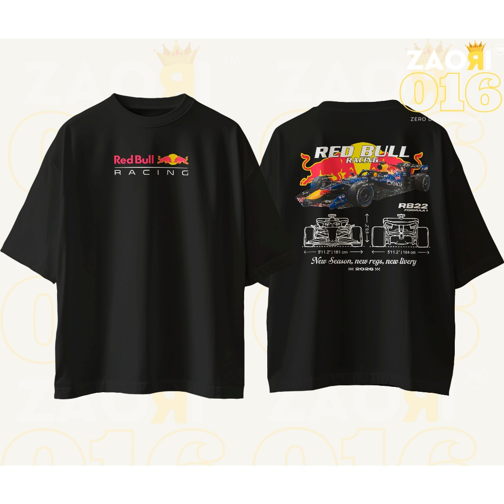 Camiseta Red Bull Racing Max Verstappen Car 2026 New Season Streetwear 100% Algodão Unissex