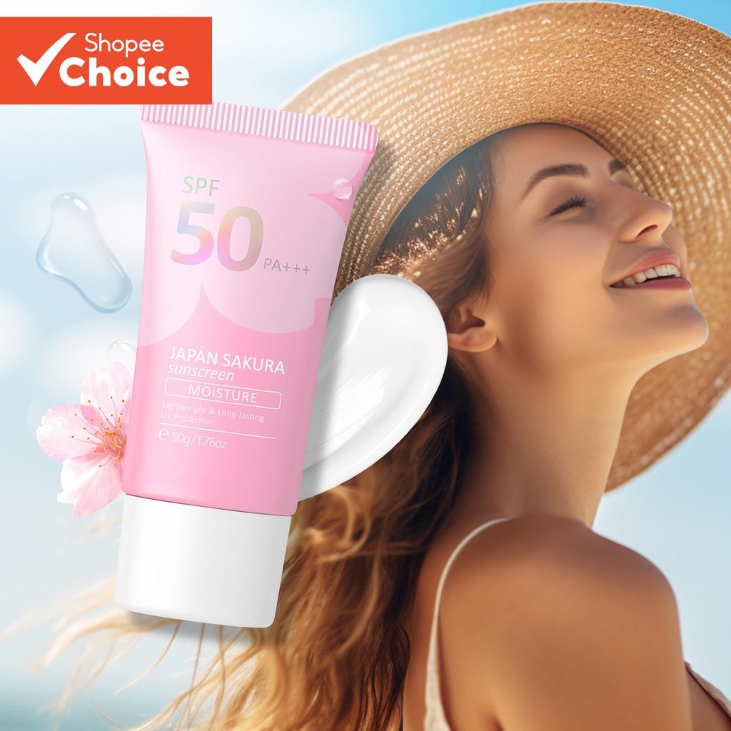 LAIKOU Japão Sakura Protetor Solar Facial Fps50 PA + + Proteção Contra Raios UV Corporal À Prova D'água 50g